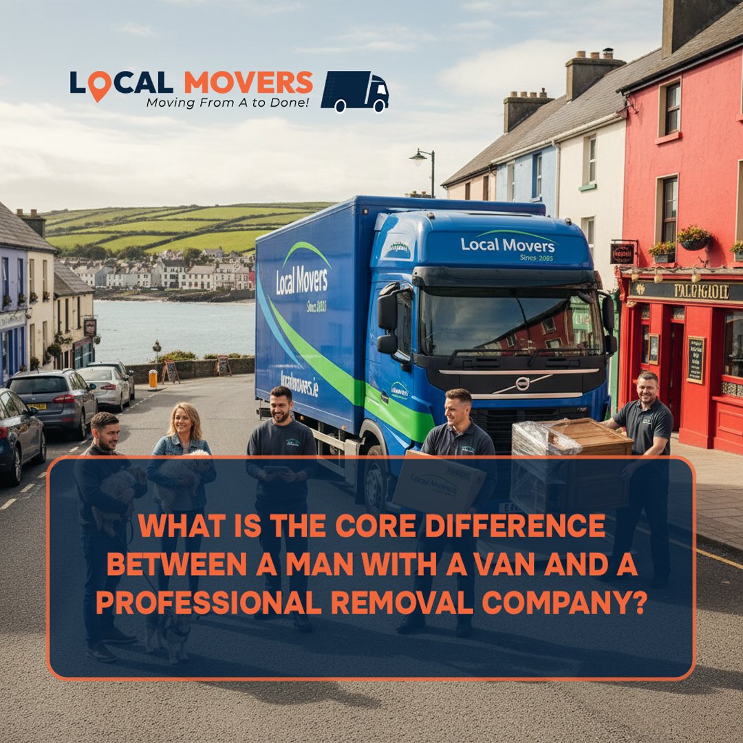 What is the core difference between a Man with a Van and a Professional Removal Company?